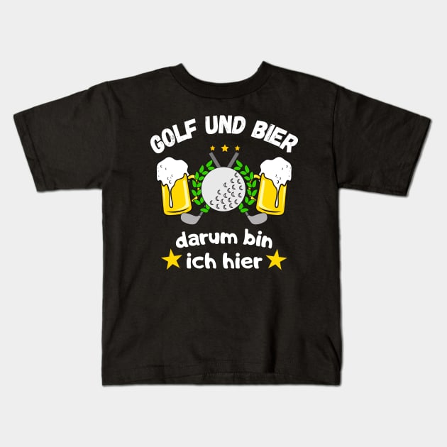 Golf und Bier Lustiges Golfspieler Spaß Kids T-Shirt by Foxxy Merch